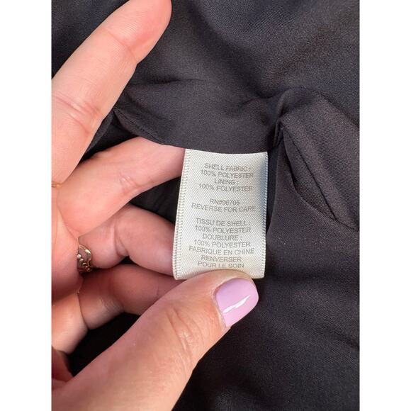 Rebecca Taylor Black Daria Peplum V Neck Fluttler Sleeve Mini Dress - 4 - Picture 8 of 8